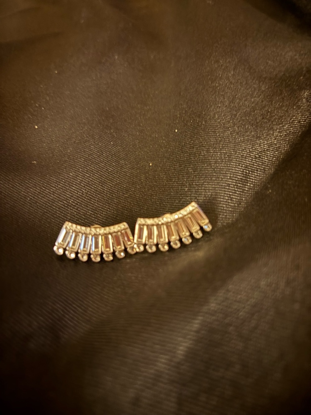 Touchstone Crystal Gold Baguette Ear Climbers